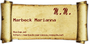 Marbeck Marianna névjegykártya